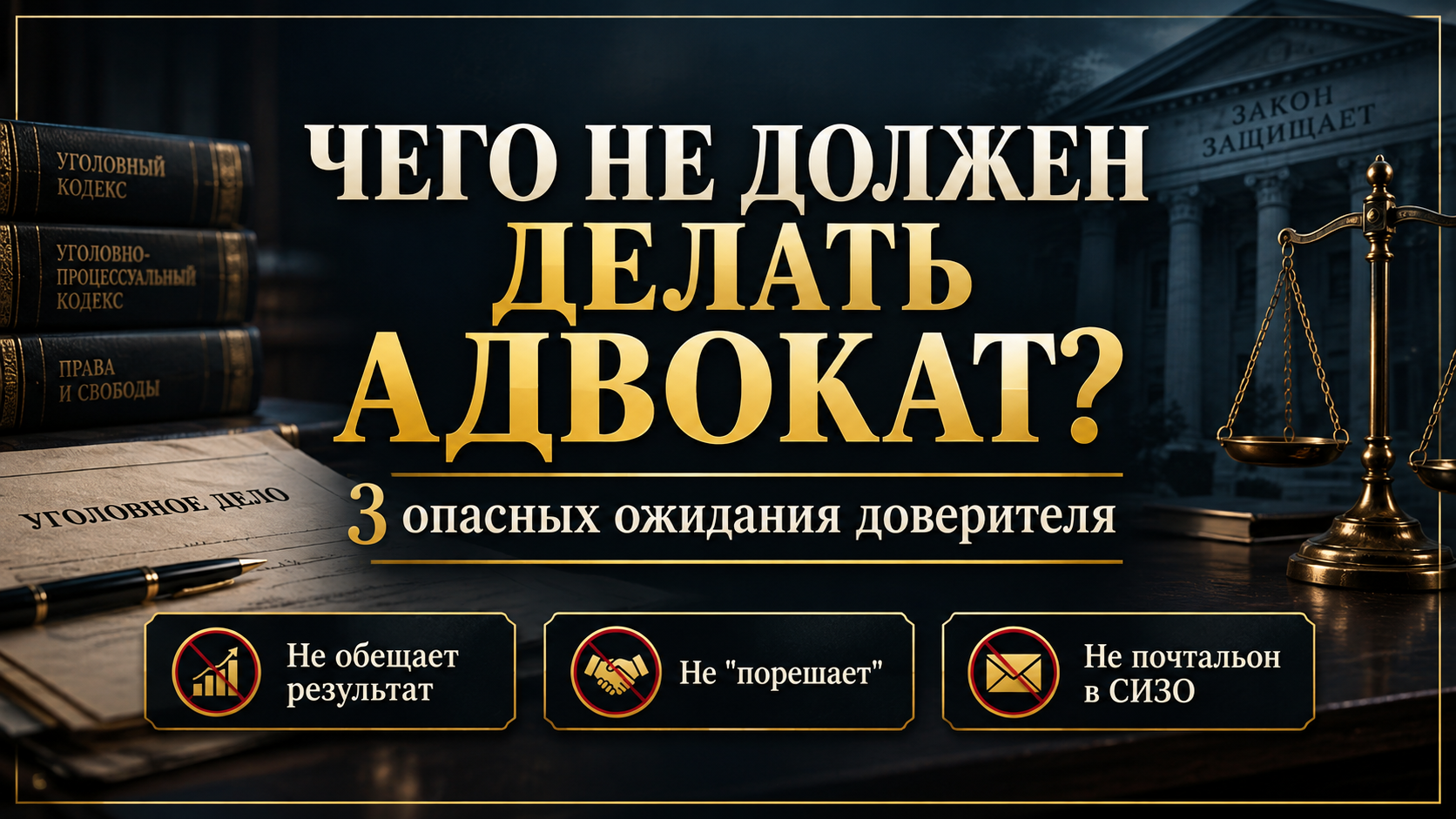 Что не должен делать адвокат по уголовному делу
